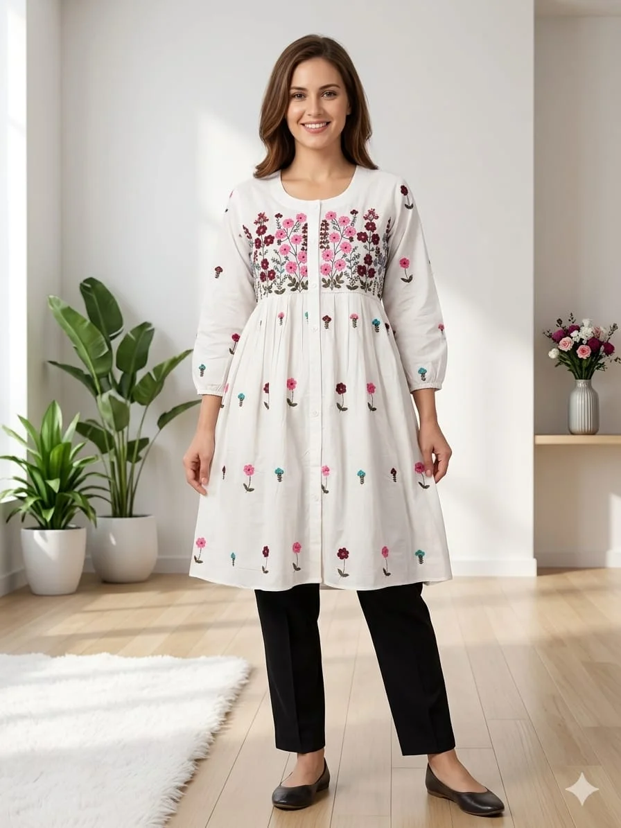 কটনের ভাইরাল কুর্তি ওয়ান পিস image 2
