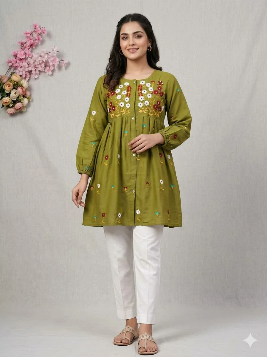 কটনের ভাইরাল কুর্তি ওয়ান পিস image 2