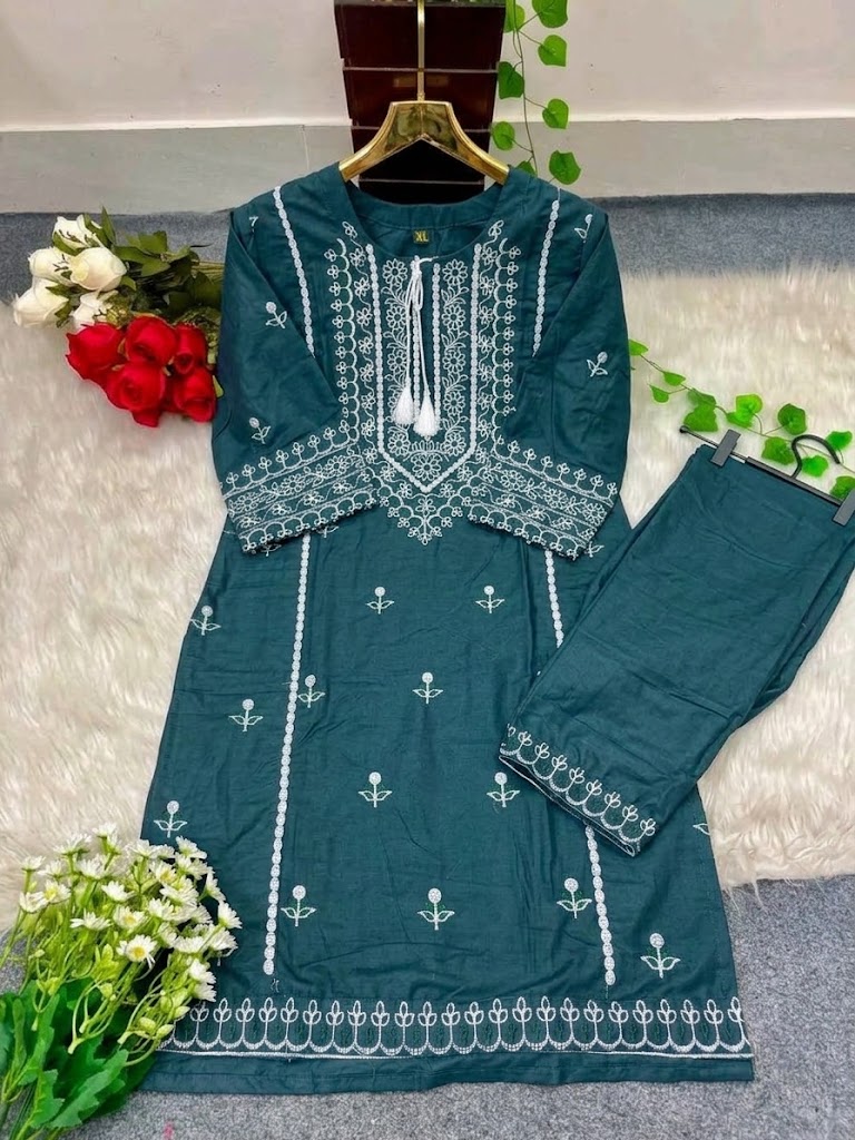প্রিমিয়াম কটন এমব্রয়ডারি টু-পিস image 2